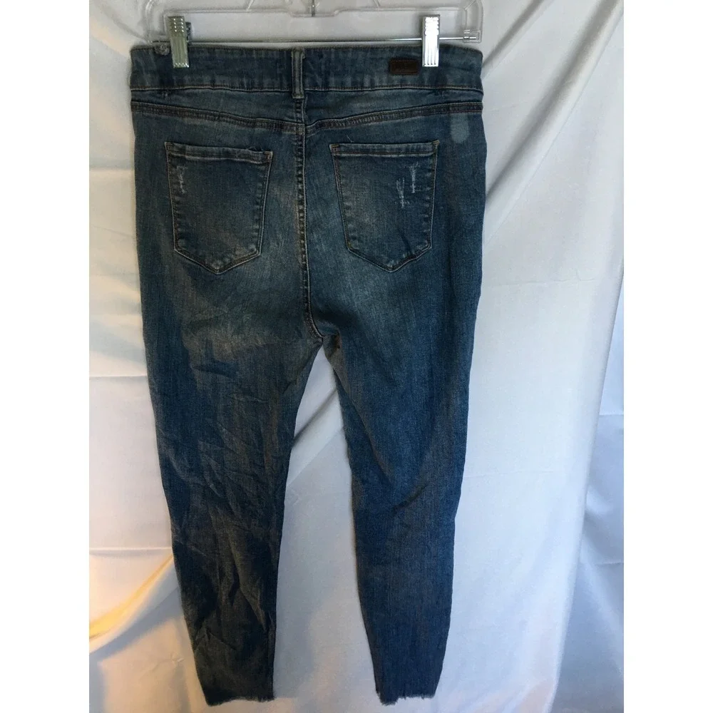 Enjean Denim Co Mens Distressed Skinny Jeans Medium Wash Ripped EP3092R-1 29x27